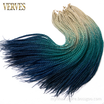 Crochet braid 22 Roots/pack Ombre Synthetic Braiding Hair extension Heat Fiber Bulk Colorful 24 inch box braid